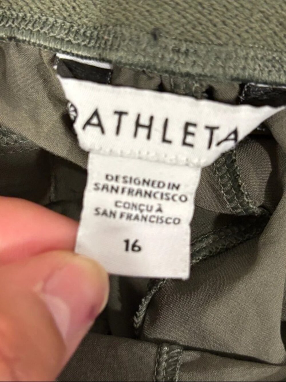 Athleta Brooklyn Joggers Green Women's Size 16 EUC Zippered Ankle - Picture 2 of 4